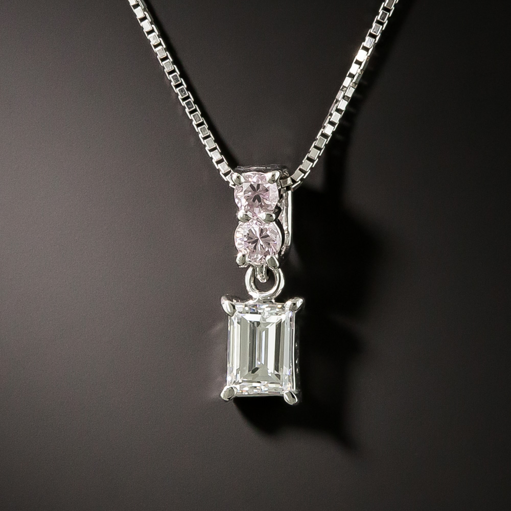 Estate Pink and White Diamond Pendant