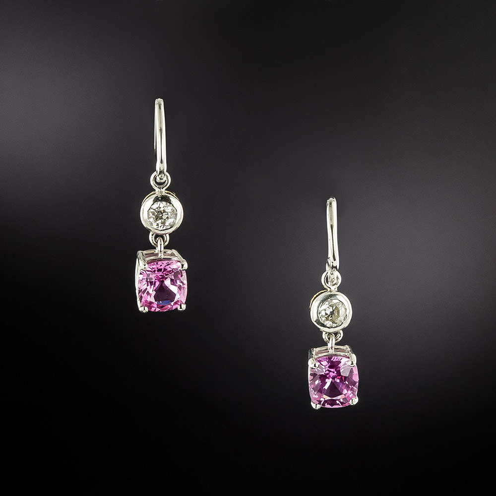 Pink Sapphire Drop Earrings