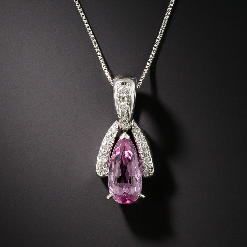 Estate Diamond & Pink Sapphire Necklace