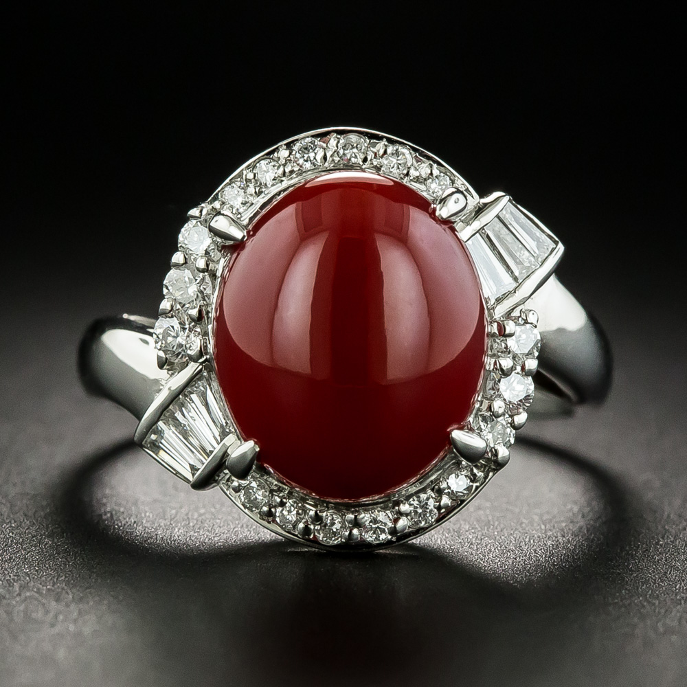 5.25 Ct Certified Natural Italian Tringle Red Coral (Moonga) Astrology Ring  | eBay