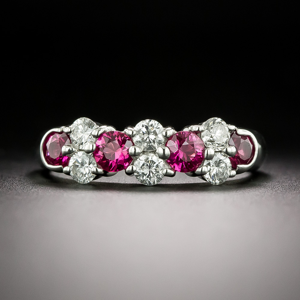 Ruby and diamond sales band ring