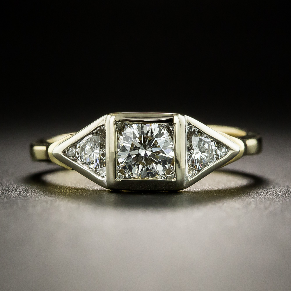 Estate Three-Stone Diamond Engagement Ring