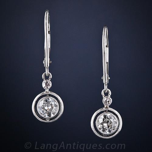 European-Cut Diamond Earrings