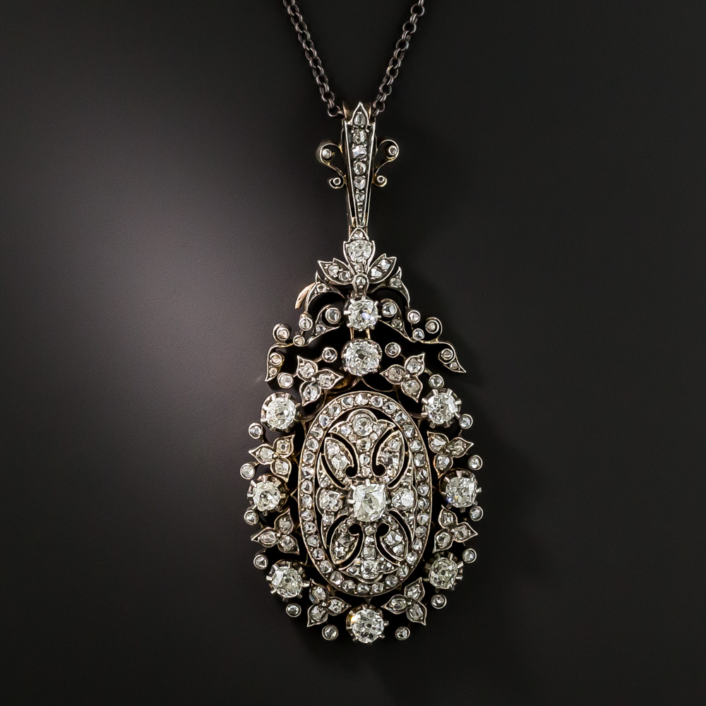 Exquisite Victorian Diamond Pendant Necklace