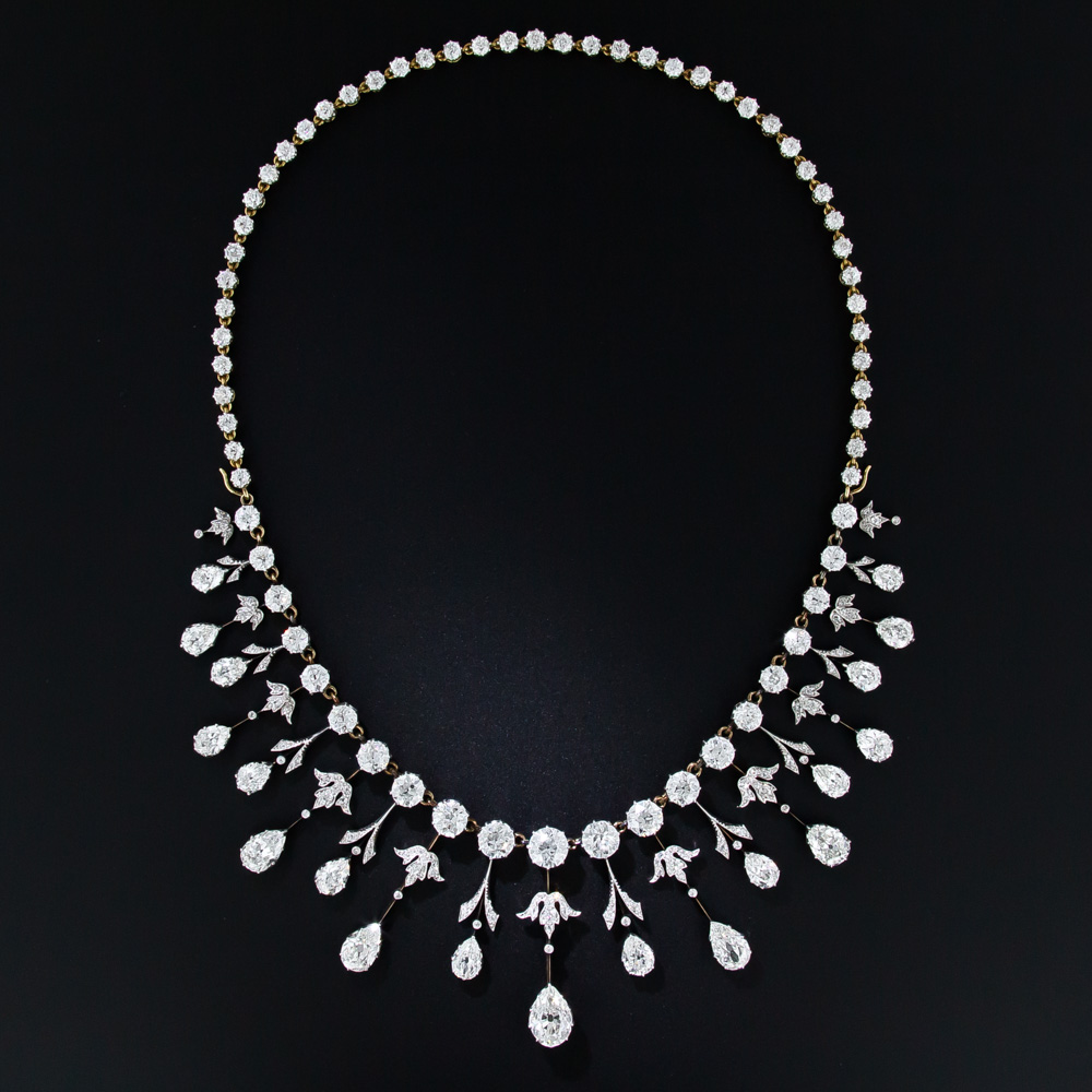 Extraordinary Edwardian Diamond Fringe Necklace