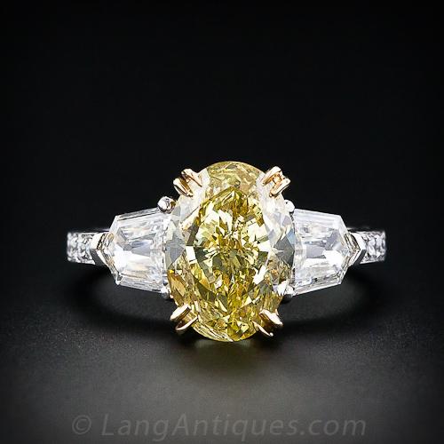 Fancy Yellow 4.02 Carat Diamond Ring