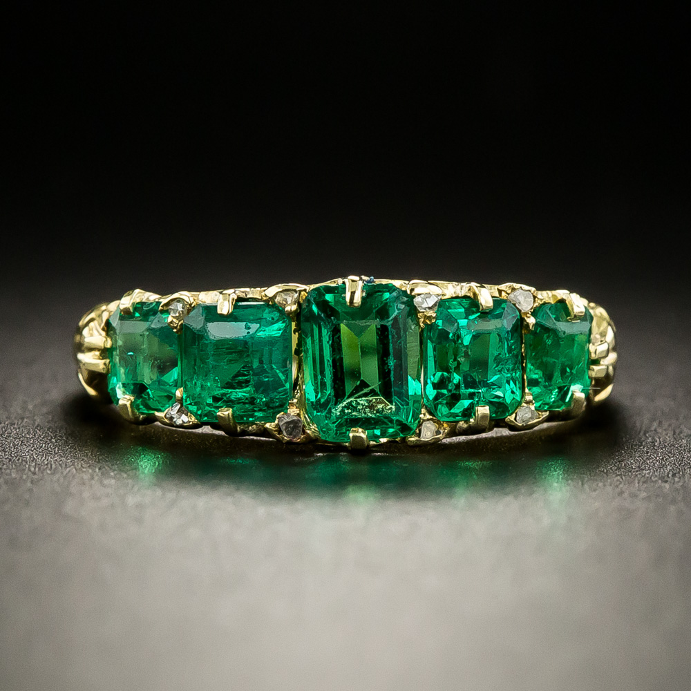The Signature Emerald Cut Green Lab Grown Emerald Engagement Ring