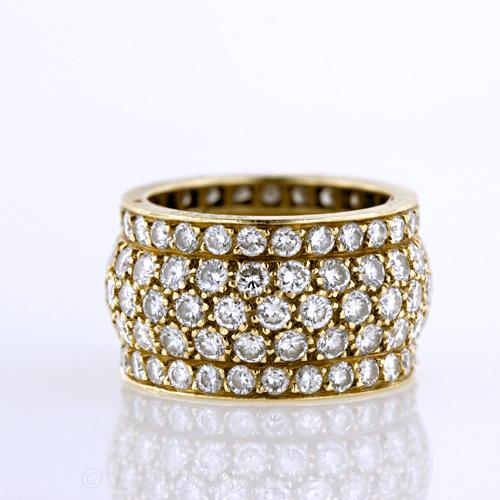 French Cartier Wide Pave' Diamond Eternity Band