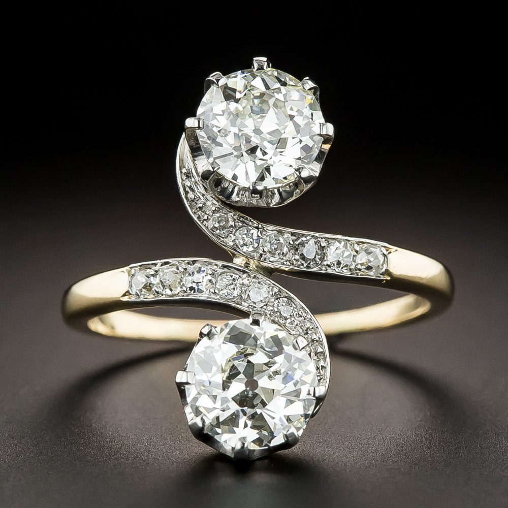 French Toi et Moi Diamond Ring, French - GIA K VS2