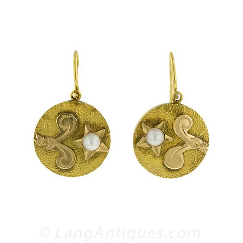 Elen Henderson Victorian Style Earrings Pearl and Crystal main image 1