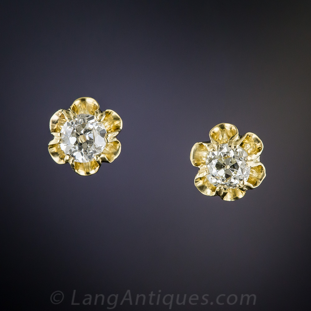 Vintage diamond stud earrings top