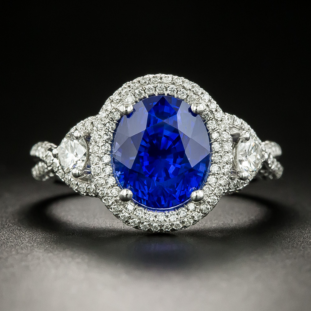 Gem 4.57 Carat Sapphire and Diamond Ring - AGL