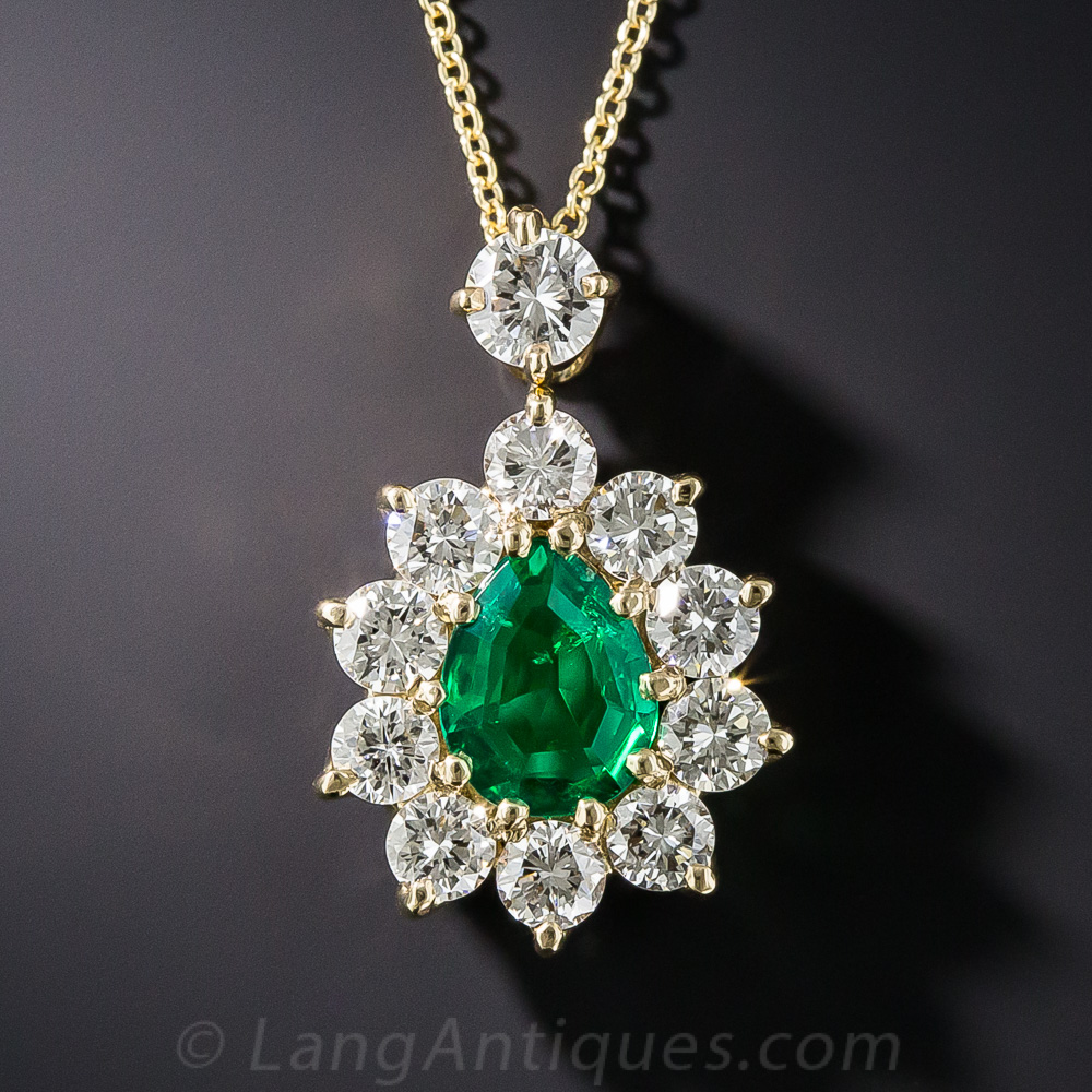 Gem Emerald and Diamond Drop
