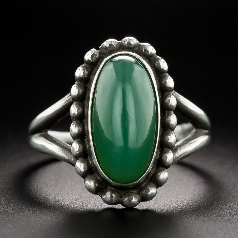 Buy Green Gemstone Round Silver Ring Green Onyx Stackable Ring-faceted Green  Chalcedony Ring Simple Green Bezel Ring Sterling Silver Ring Online in  India - Etsy