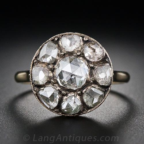 georgian diamond cluster ring