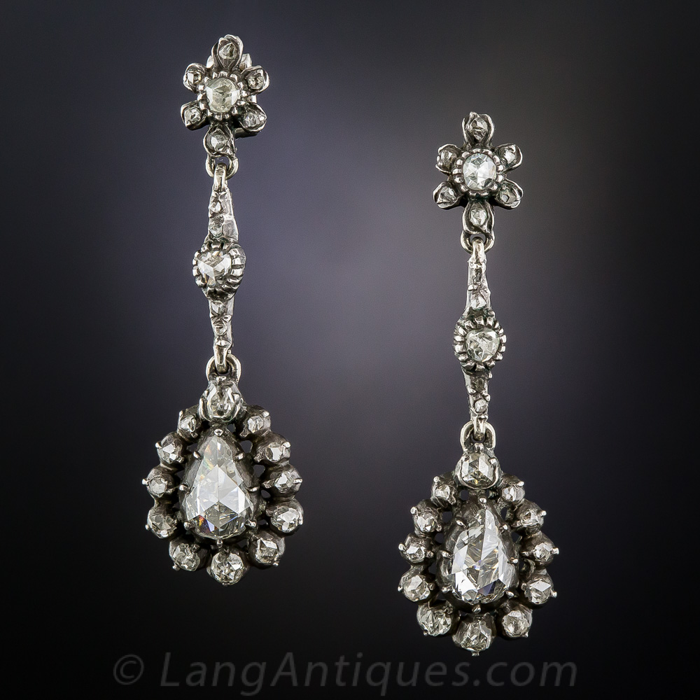 Georgian Rose-Cut Diamond Earrings