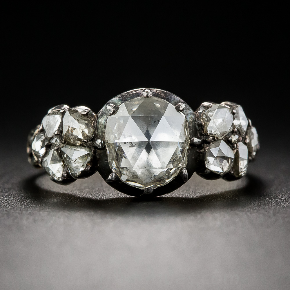 Georgian Style .67 Carat Old Mine-Cut Diamond Engagement Ring