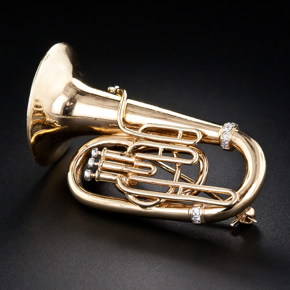 Gold Tuba Pin
