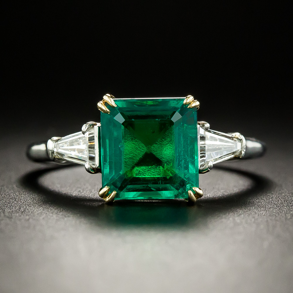 Vintage Harry Winston Emerald Diamond Platinum Ring 14.04 Carat Colombian  AGL | All Designers | Nadine Krakov Collection
