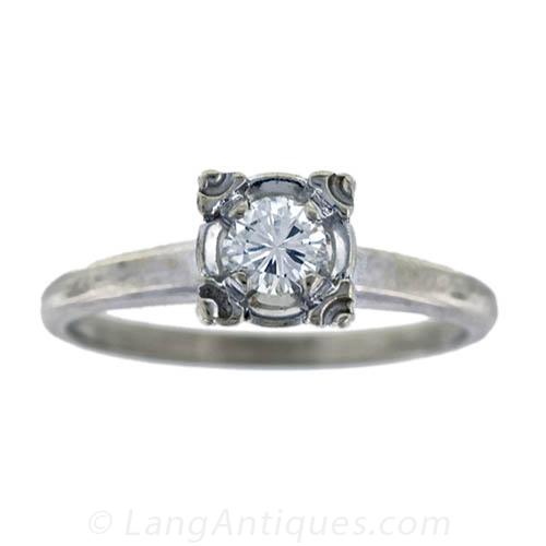 Illusion Set Diamond Estate Engagement Ring