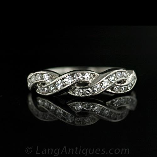 Intertwined Diamond Wedding Band