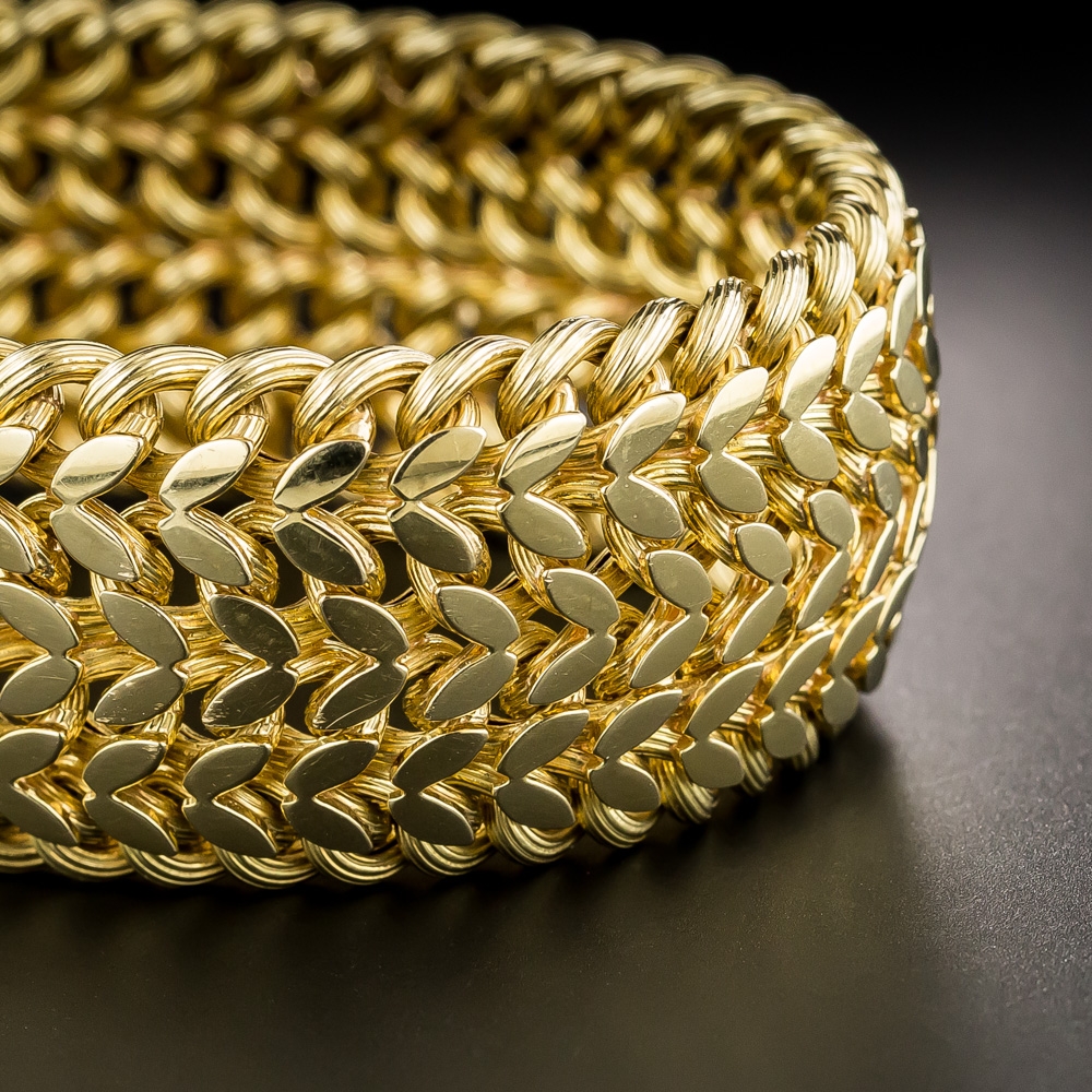 Italian Wide 18K Vintage Bracelet