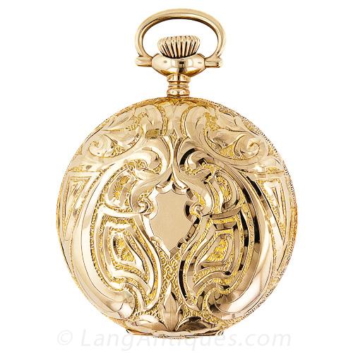 Ladies' Art Nouveau Hunter Case Elgin Pocket Watch