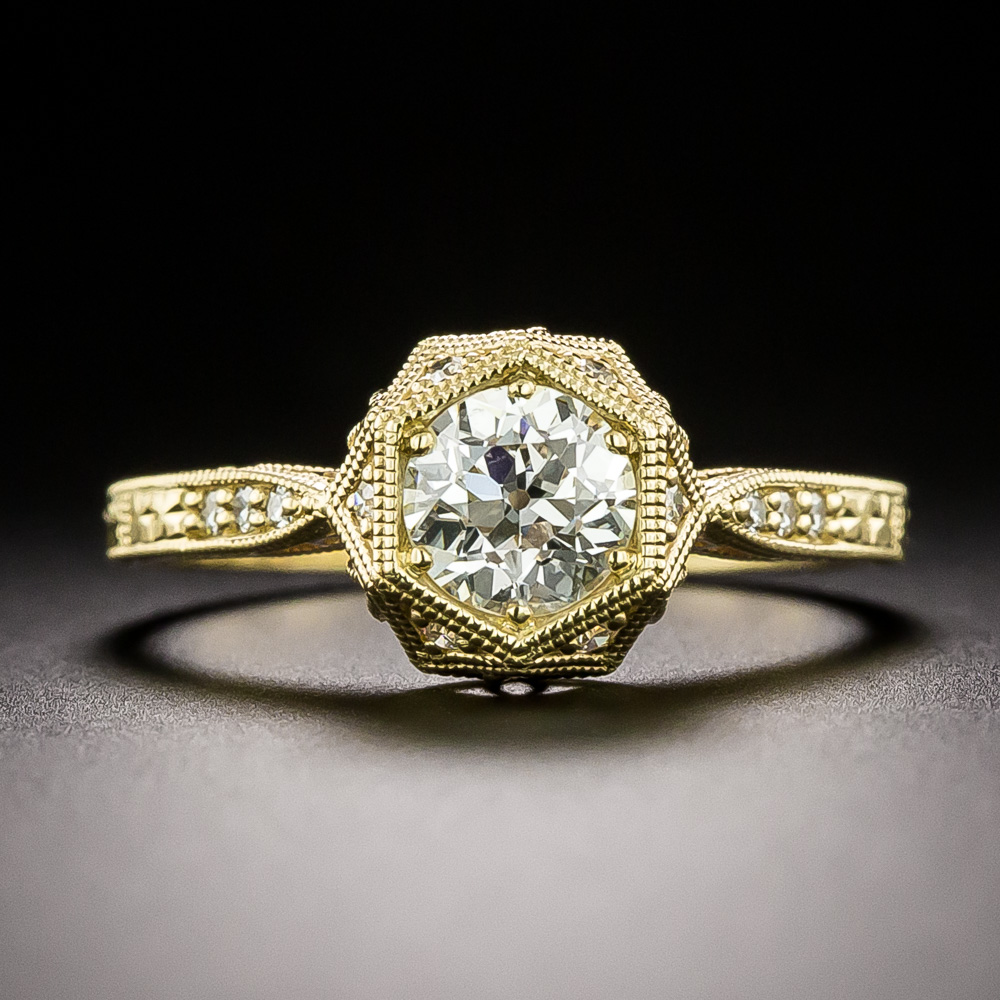 Lang Collection .72 Carat European-Cut Diamond Ring - GIA J VS2