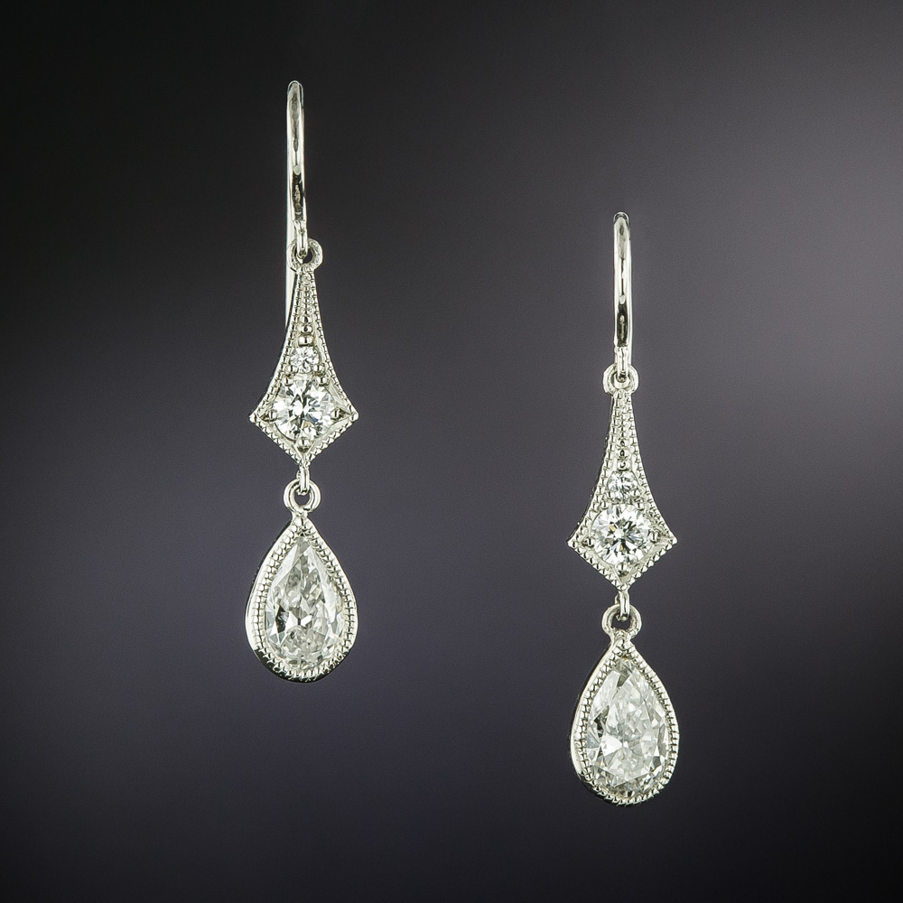 Lang Collection Edwardian-Style Diamond Dangle Earrings