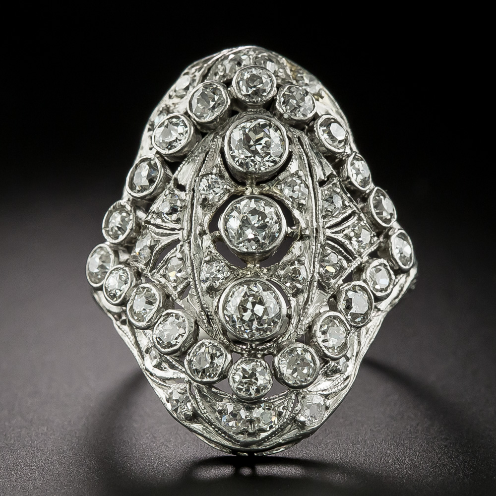 Large Art Deco Diamond Dinner Ring
