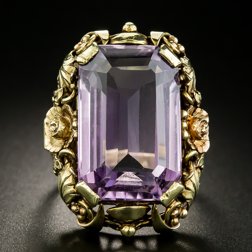 Large Arts and Crafts Amethyst Ring