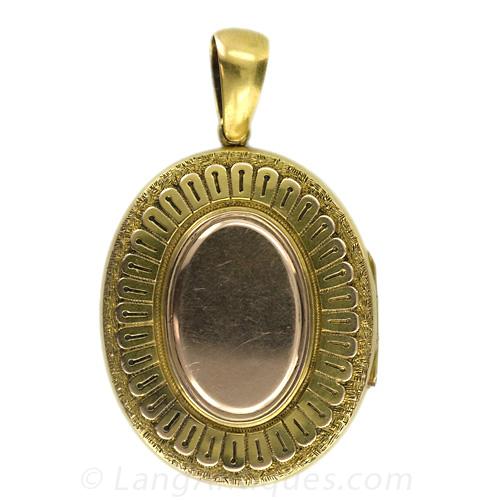 Large Scale Victorian Oval Gold Locket