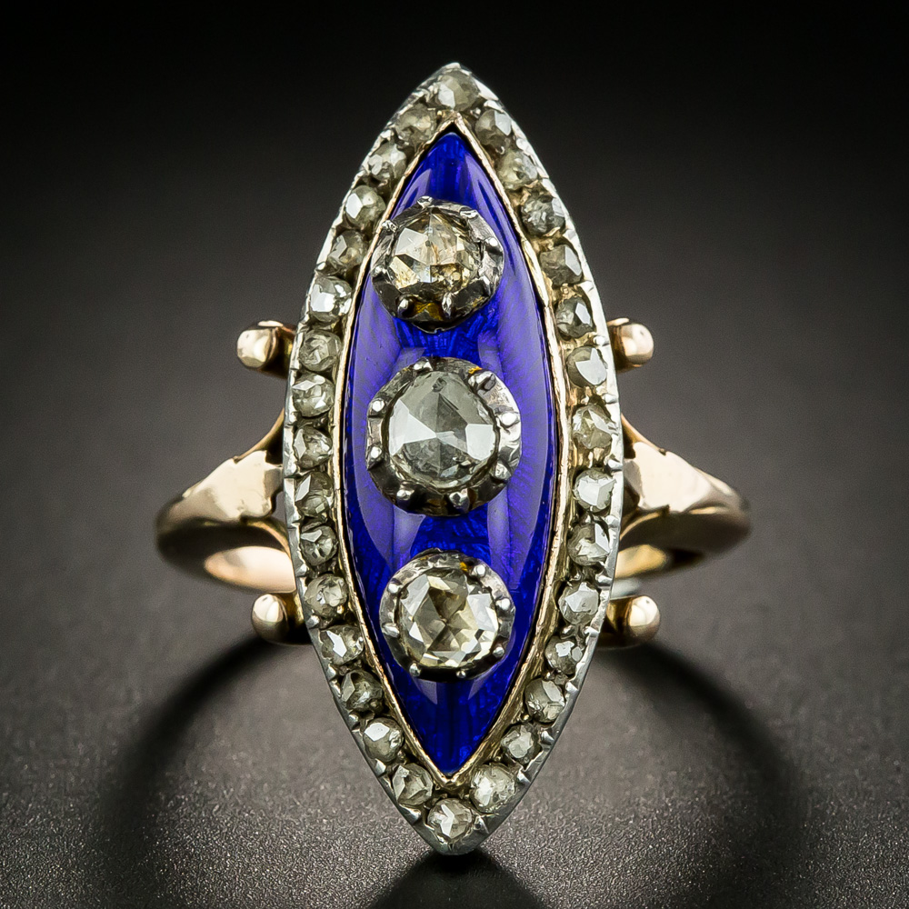 Late Georgian/Early Victorian Diamond and Enamel Dinner Ring