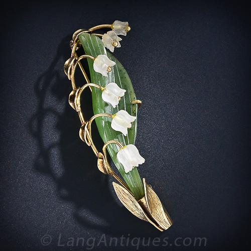 White Floral Leaf Brooch For Women Lily Of The Valley Brooch - Temu