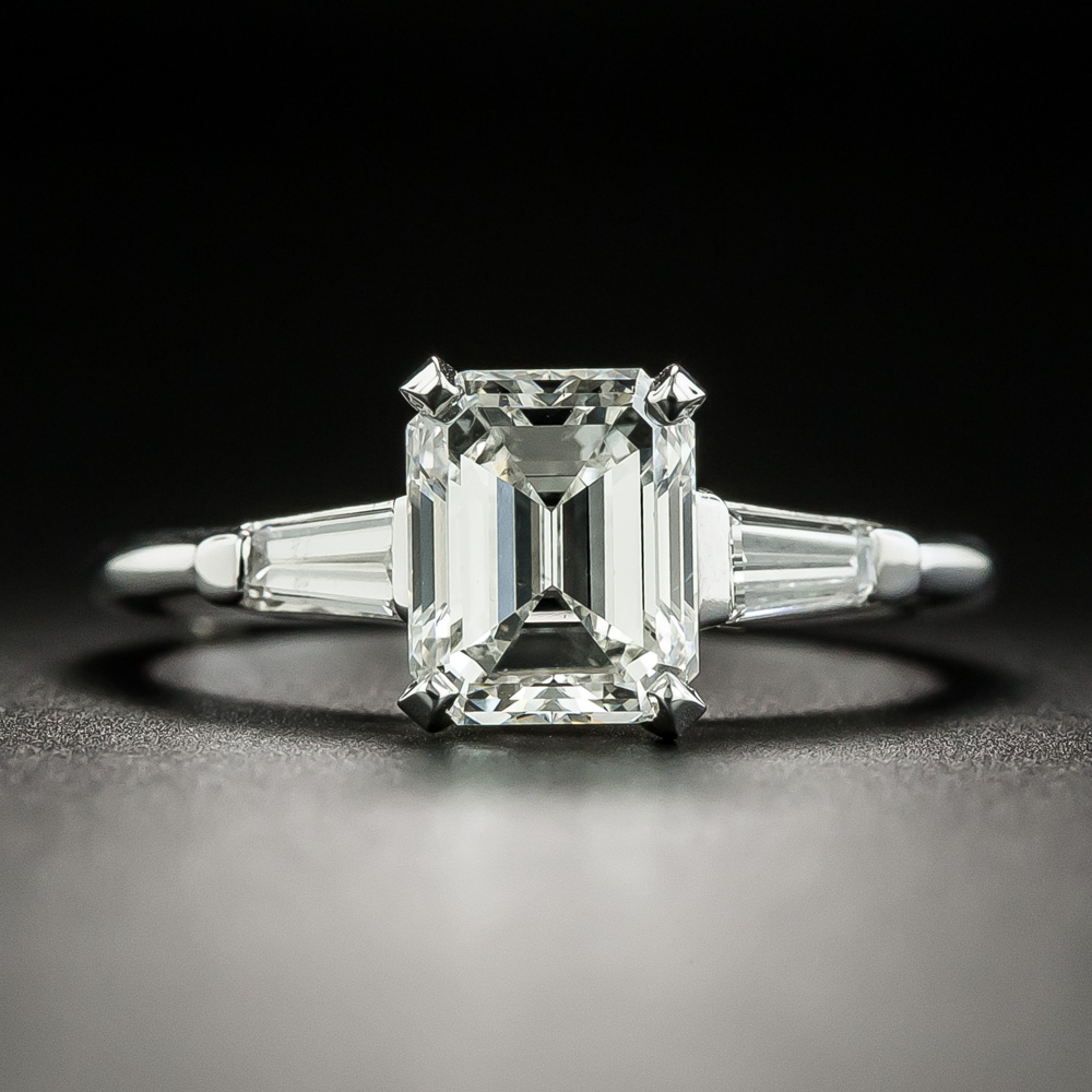 Mid-Century 1.77 Carat Emerald-Cut Diamond Ring - GIA G SI1