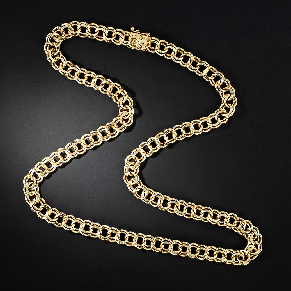 Mid-Century Heavy Curb Link Chain Necklace by Binder Brothers