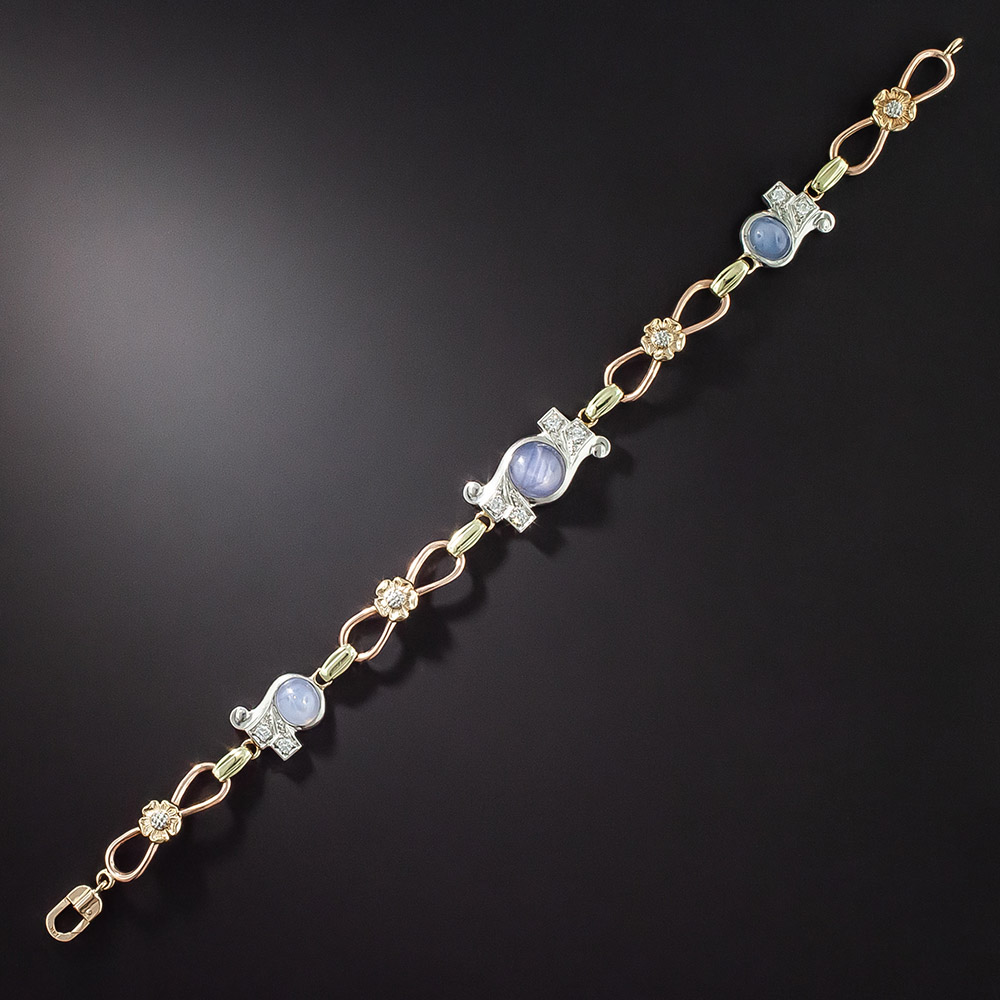 Mid-Century Star Sapphire Bracelet by F&F Felger