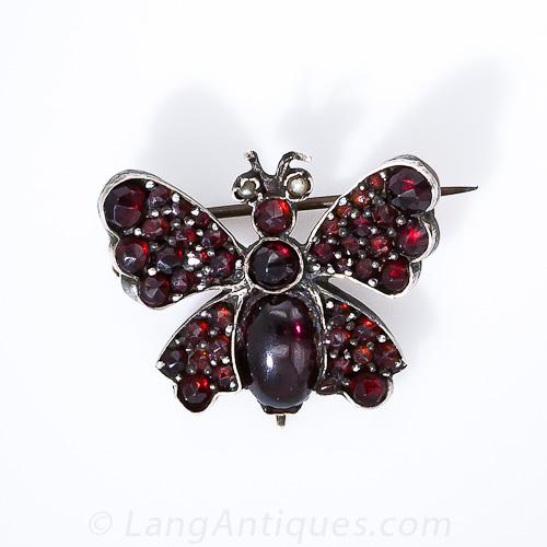 Mini Bohemian Garnet Butterfly Pin