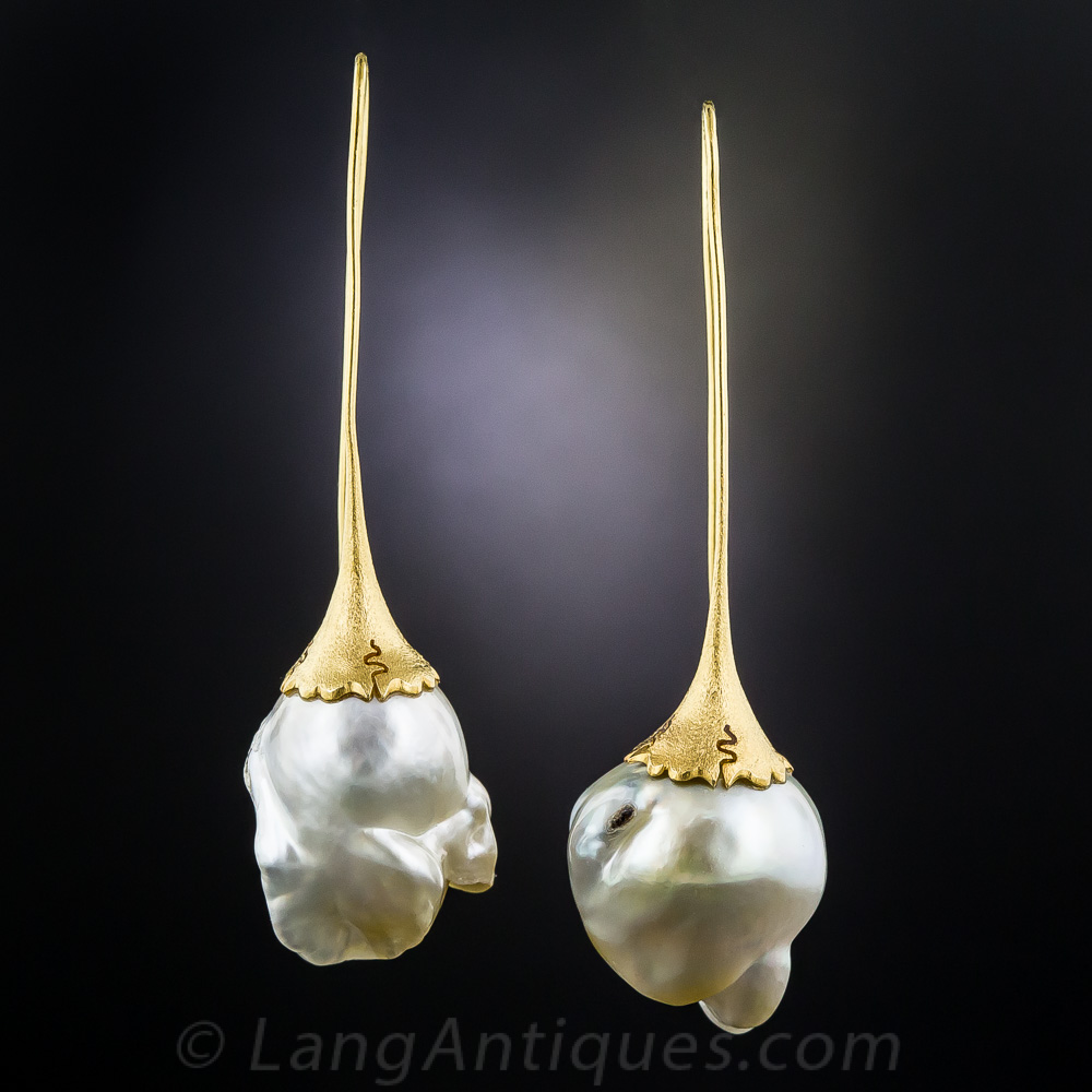 Modern Baroque Pearl Earrings by Fichot Modern Baroque Pearl Earrings by Fichot