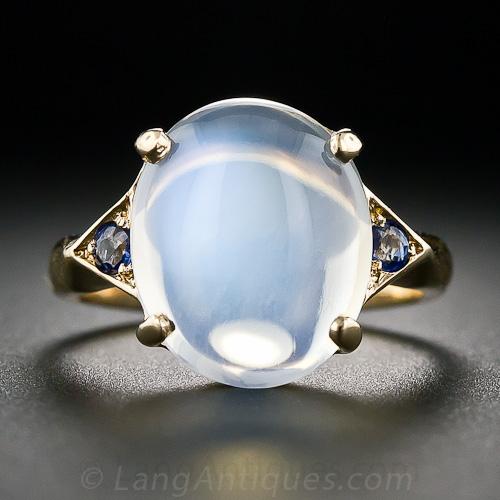 Moonstone & Sapphire Ring