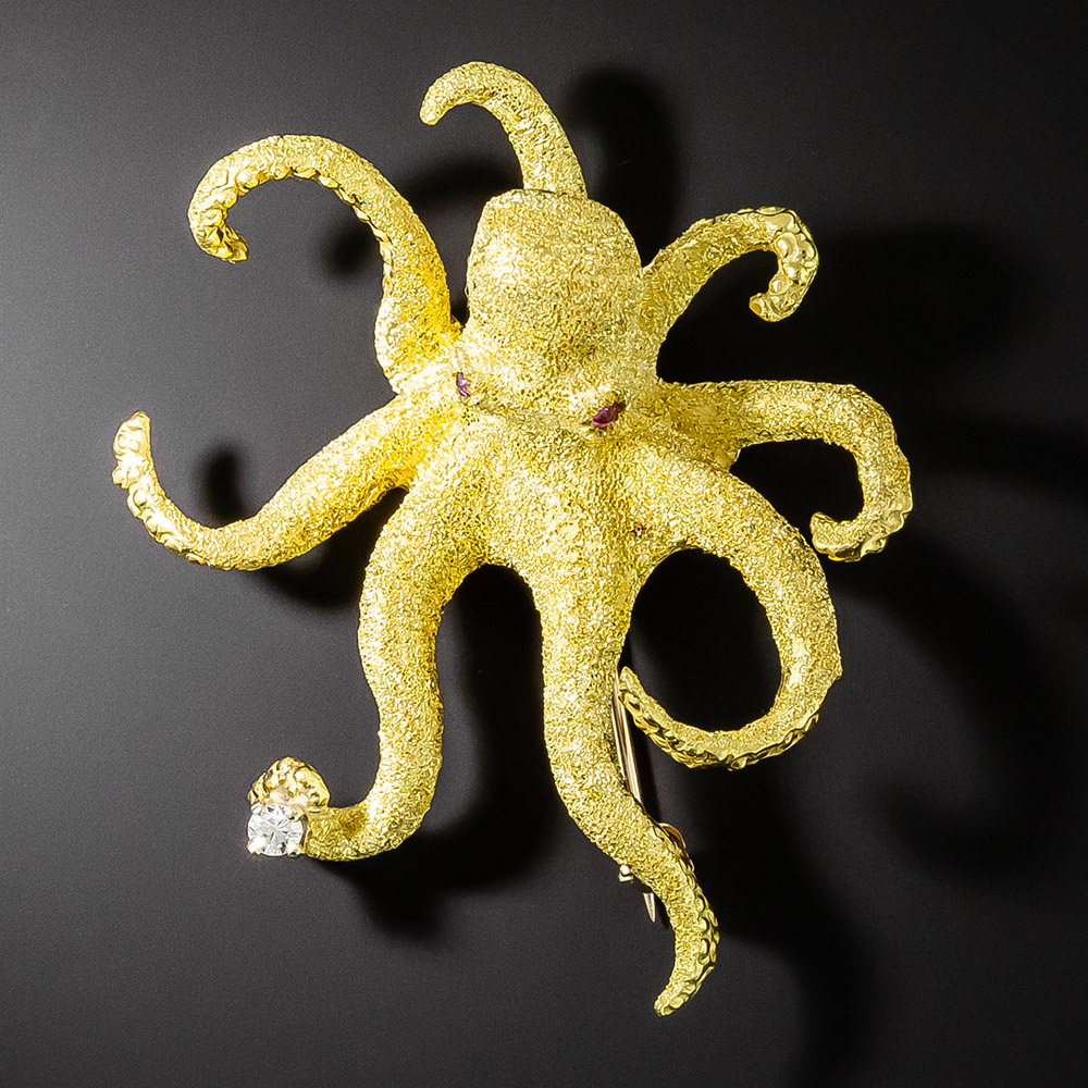 Octopus Diamond Brooch by Maurice Guyot