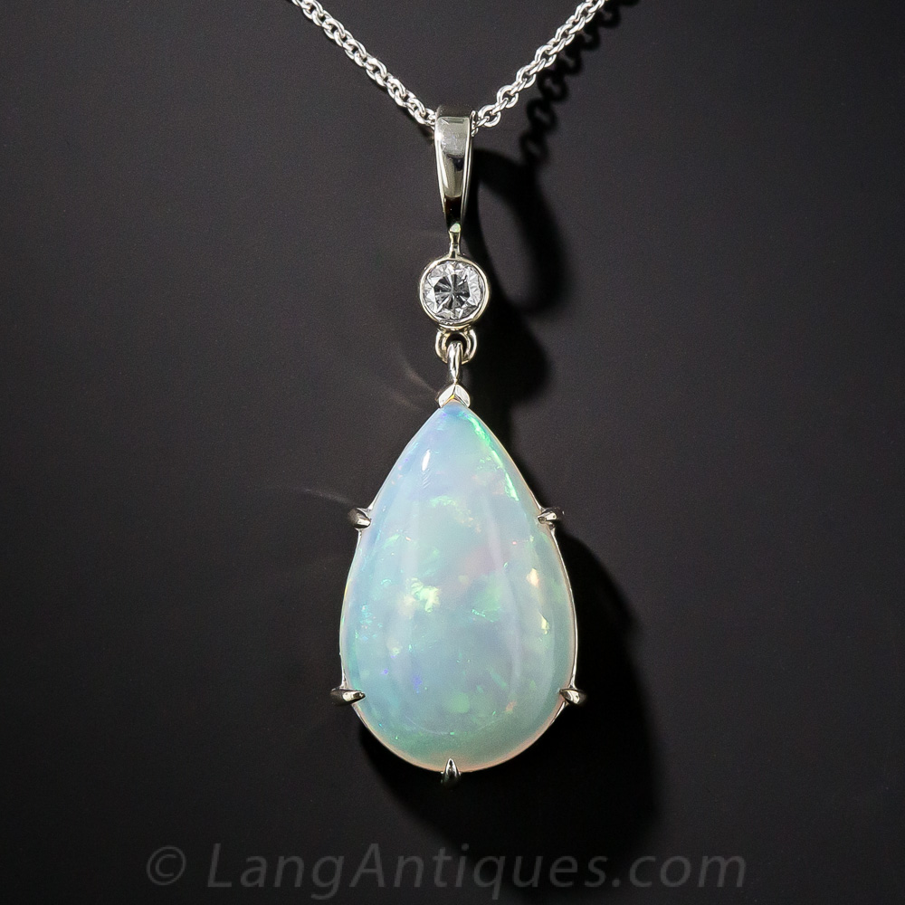 Opal and Diamond Pendant