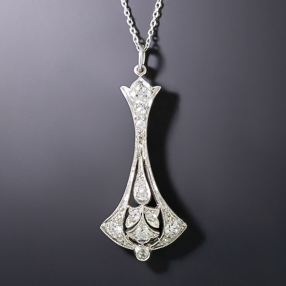 Petite Art Deco Diamond Pendant