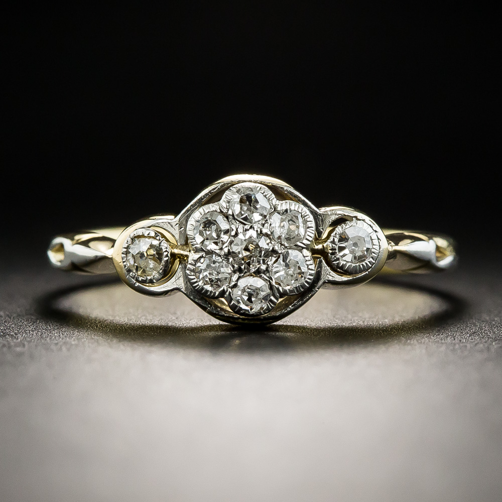 Petite Edwardian Diamond Cluster Ring