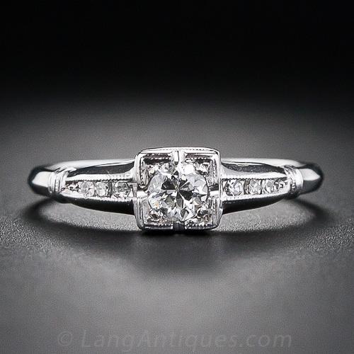 Petite Illusion Diamond Engagement Ring