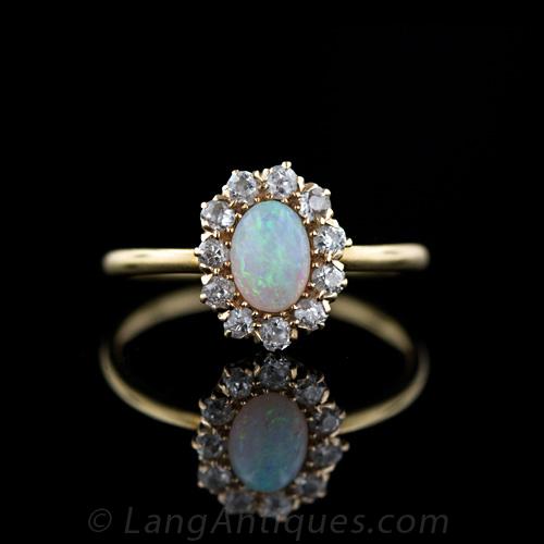 Victorian 5 Stone Opal Ring - Charlotte Sayers Antique Jewellery