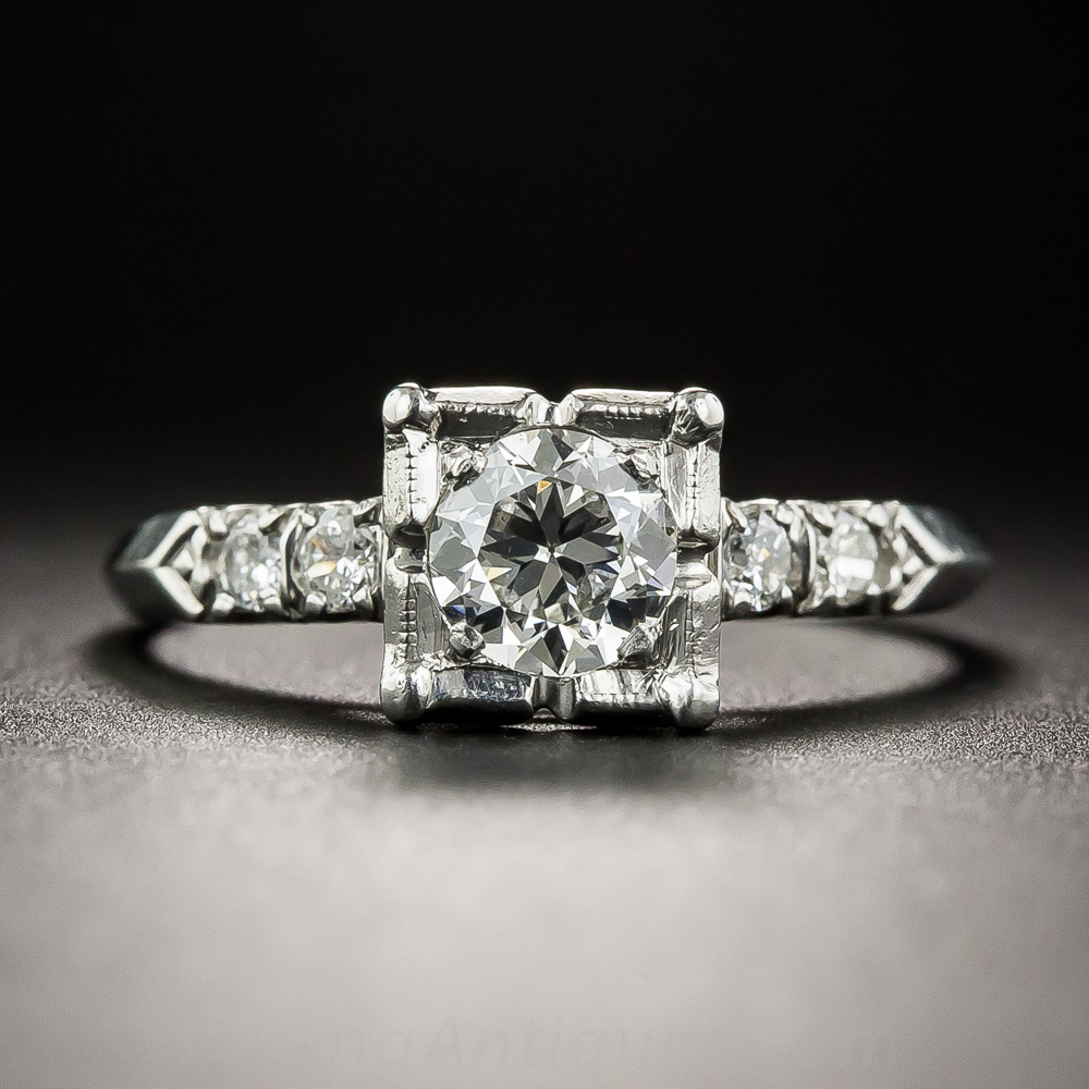 Platinum .45 Carat Diamond Vintage Engagement Ring