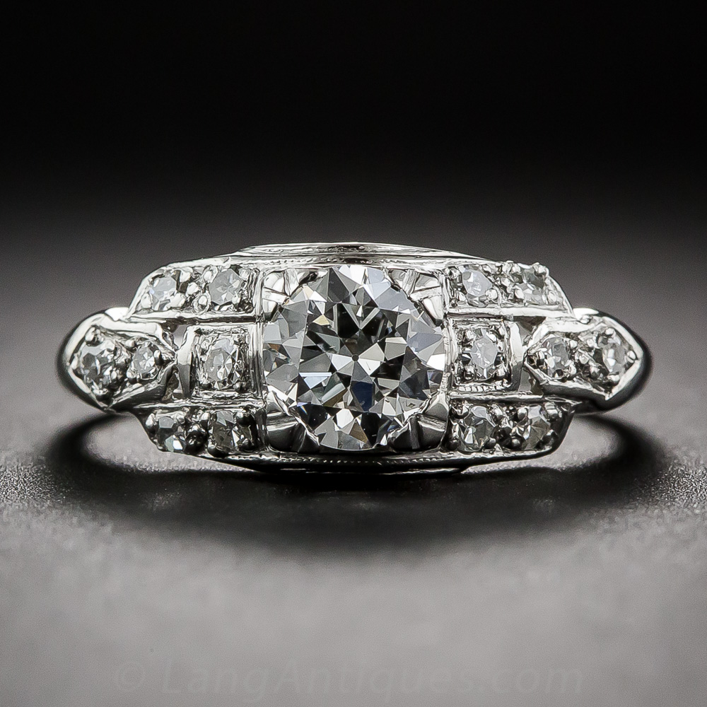 Platinum Art Deco Engagement Ring