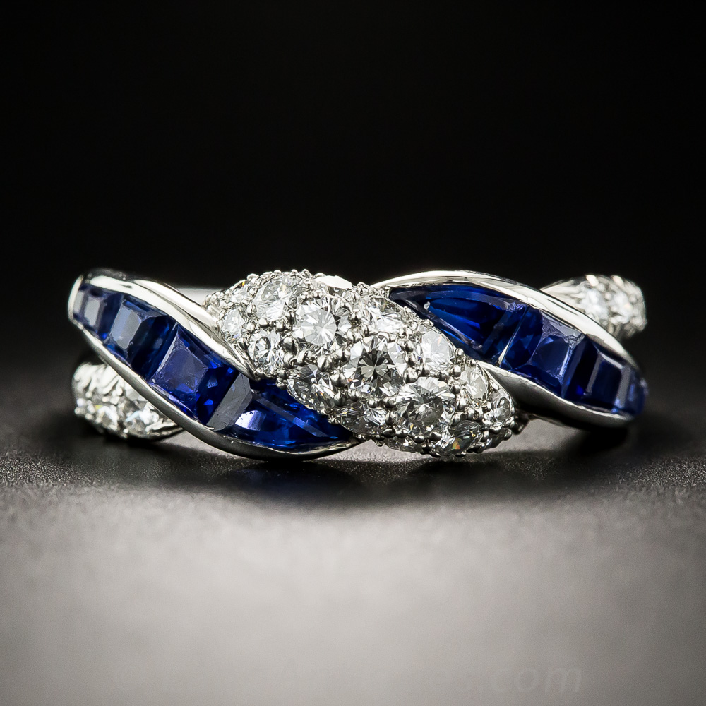 Sapphire and diamond twist on sale ring