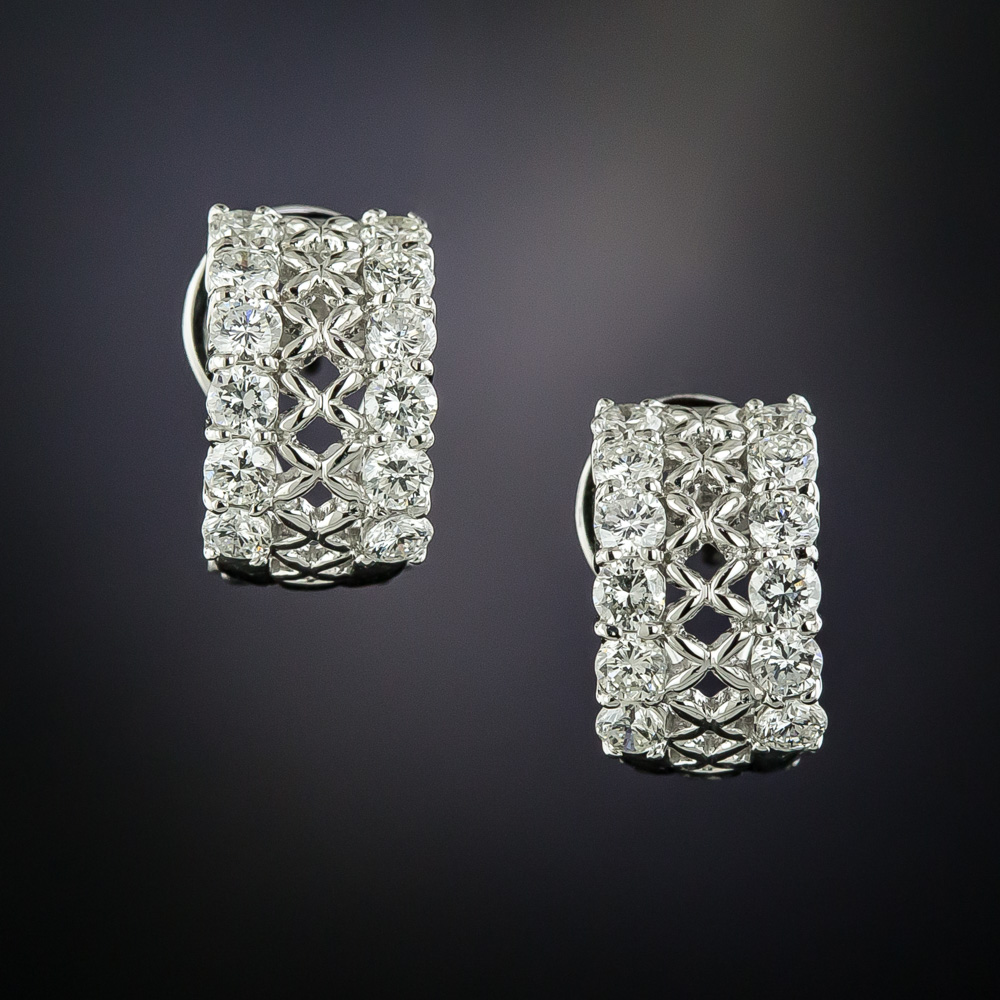 The Large Red Hoop Earrings in Platinum (Pierced)